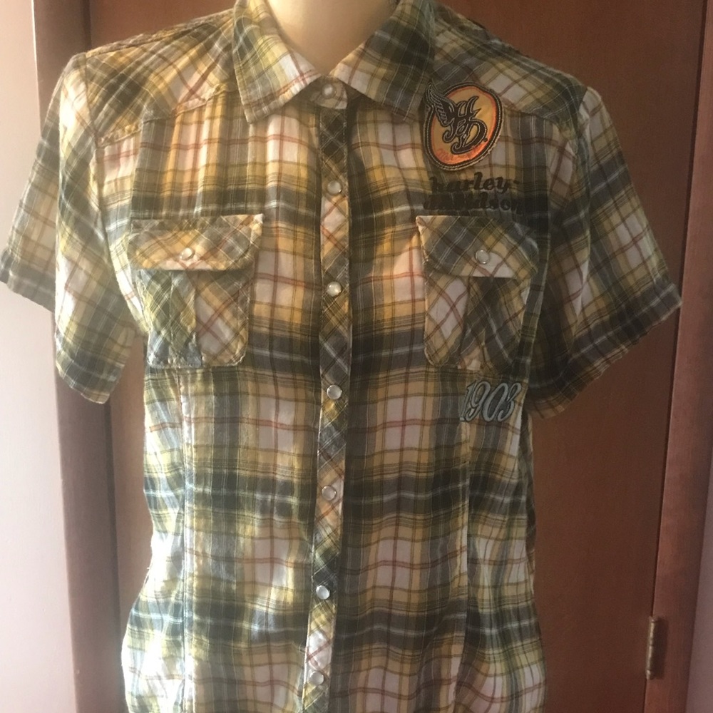 Harley Davidson Button Down Top Woman’s Size L
